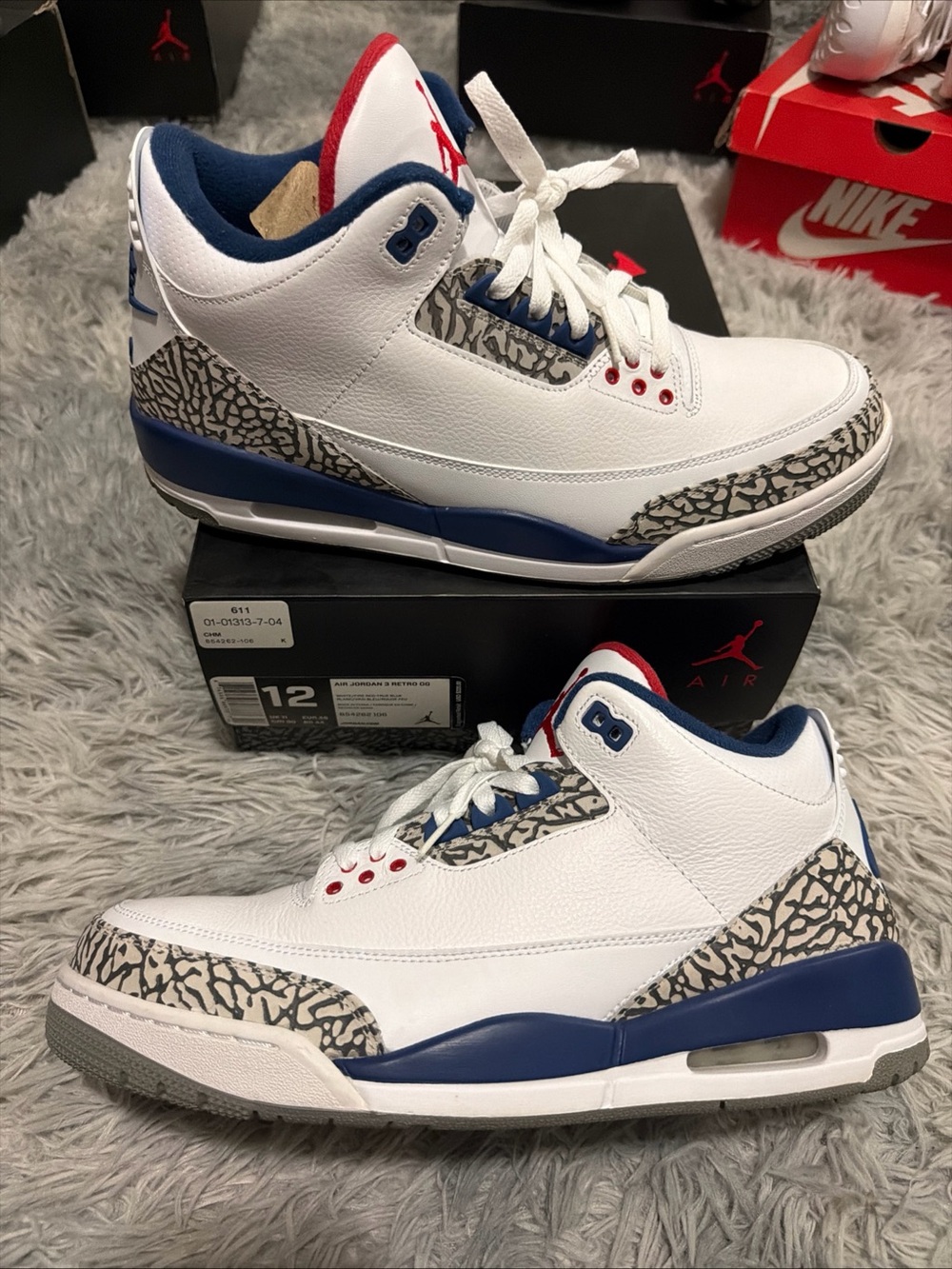 Jordan Air Jordan 3 Retro OG True Blue Mid Top 2016 854262-106 Size 12 VNDS